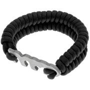 Fish Bone, paracord armband met Fish Bone-sluiting, titanium