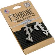 Fish Bone Piranha, 2-piece with 3 metres of paracord, stainless steel