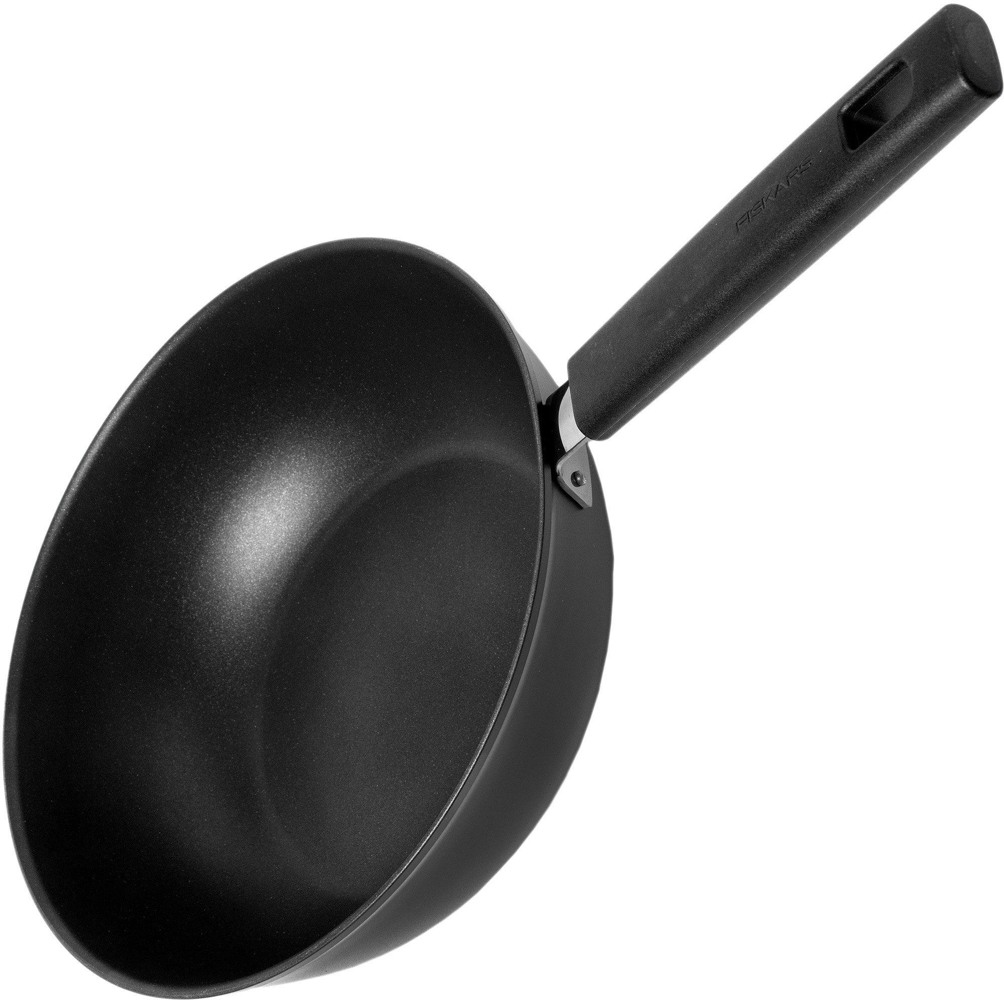 Wok Antiaderente Fiskars Hard Face 28 Cm, Rivestimento Ceramico, Per Cotture Ad Alta Temperatura