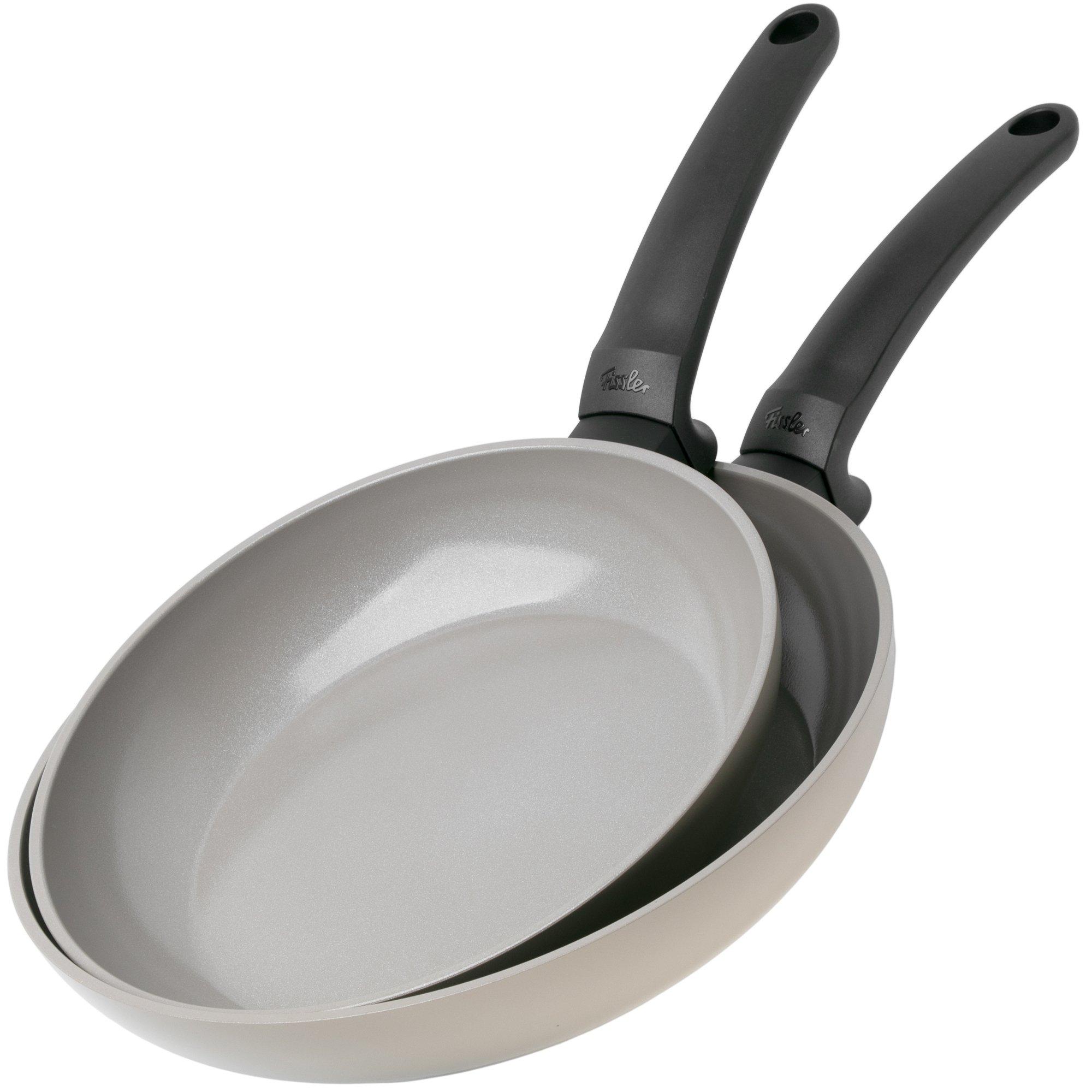 Fissler Ceratal Evo Classic 112-002-02-100-0 Warm Grey, 2-piece frying pan set, 24 and 28 cm