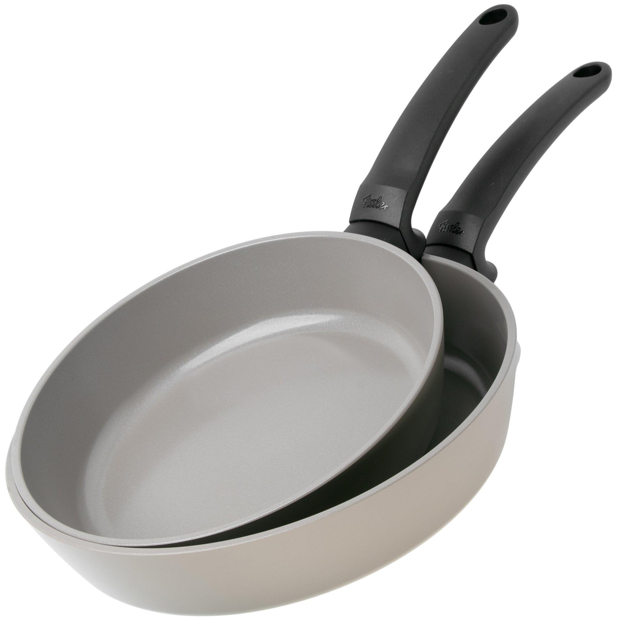 Fissler Ceratal Evo Comfort 113-002-02-100-0 Warm Grey, 2-piece frying pan set, 24 and 28 cm