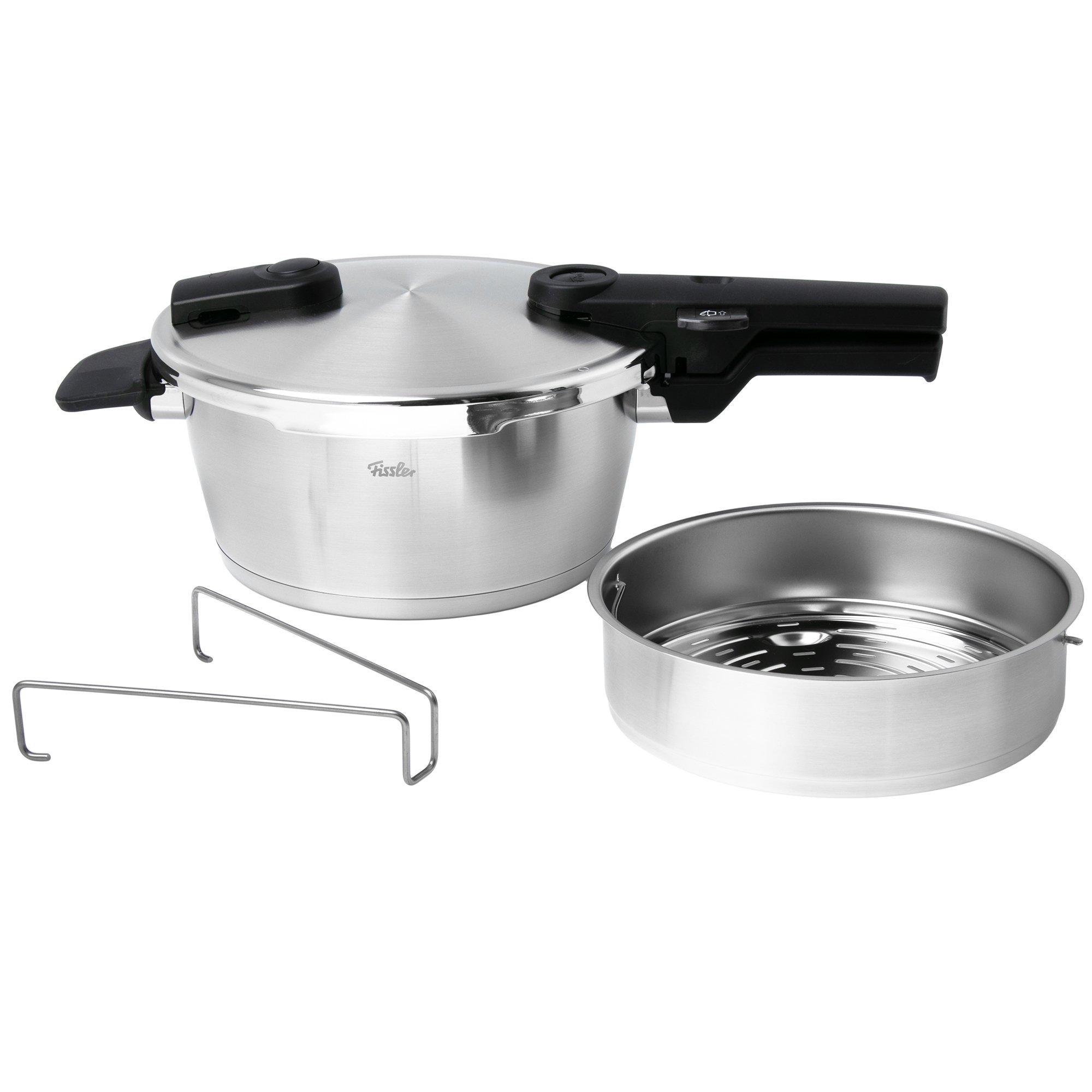 Fissler Vitaquick Premium 602-410-03-070-0 Schnellkochtopf mit Dämpfeinsatz, 22 cm, 3,5 L