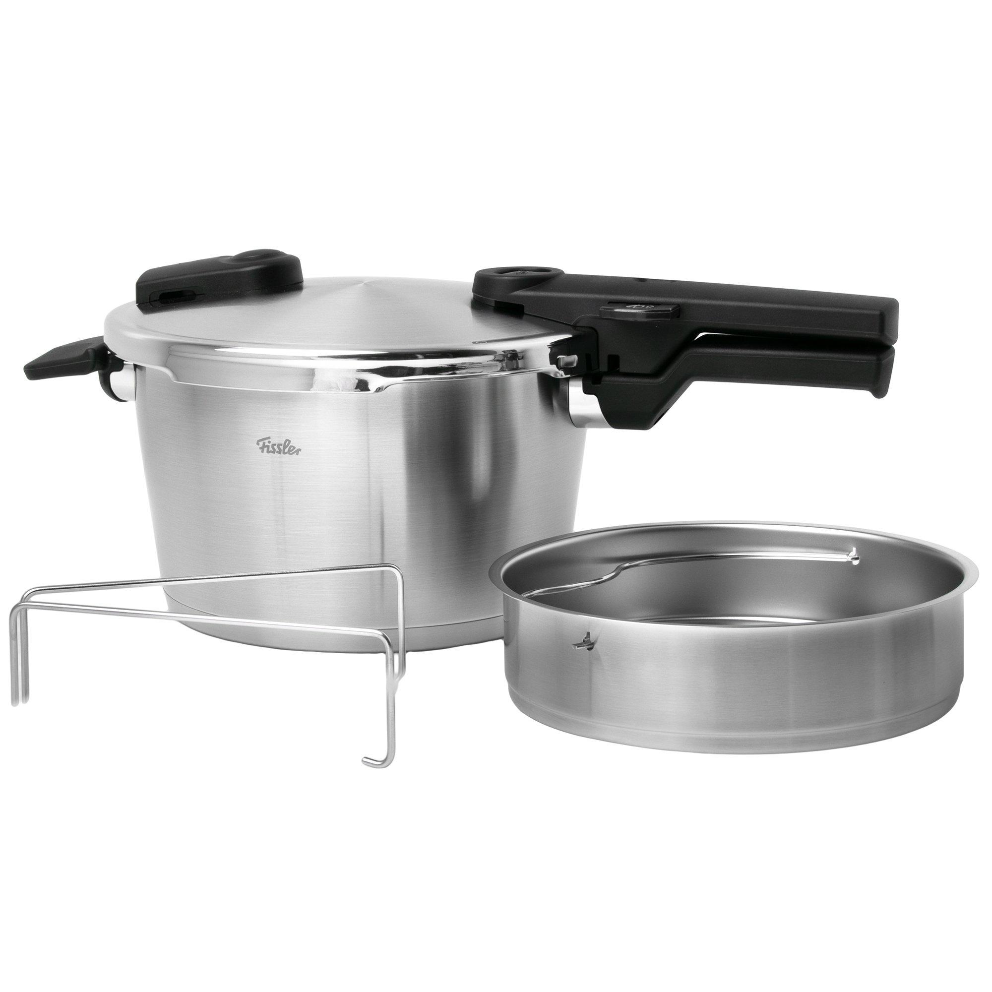 Fissler Vitaquick Premium 602-410-04-070-0 snelkookpan, 22 cm, 4.5L met stoominzet