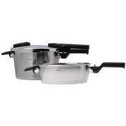 Fissler Vitaquick Premium 602-410-11-000-0, conjunto de 2 panelas de pressão, 22 cm, 2.5 e 4.5 litros