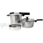 Afbeelding voor Fissler Vitaquick Premium 602-410-13-090-0, 2-delige snelkookpanset 22 cm, 6.0L en 3.5L met stoominzet en glazen deksel