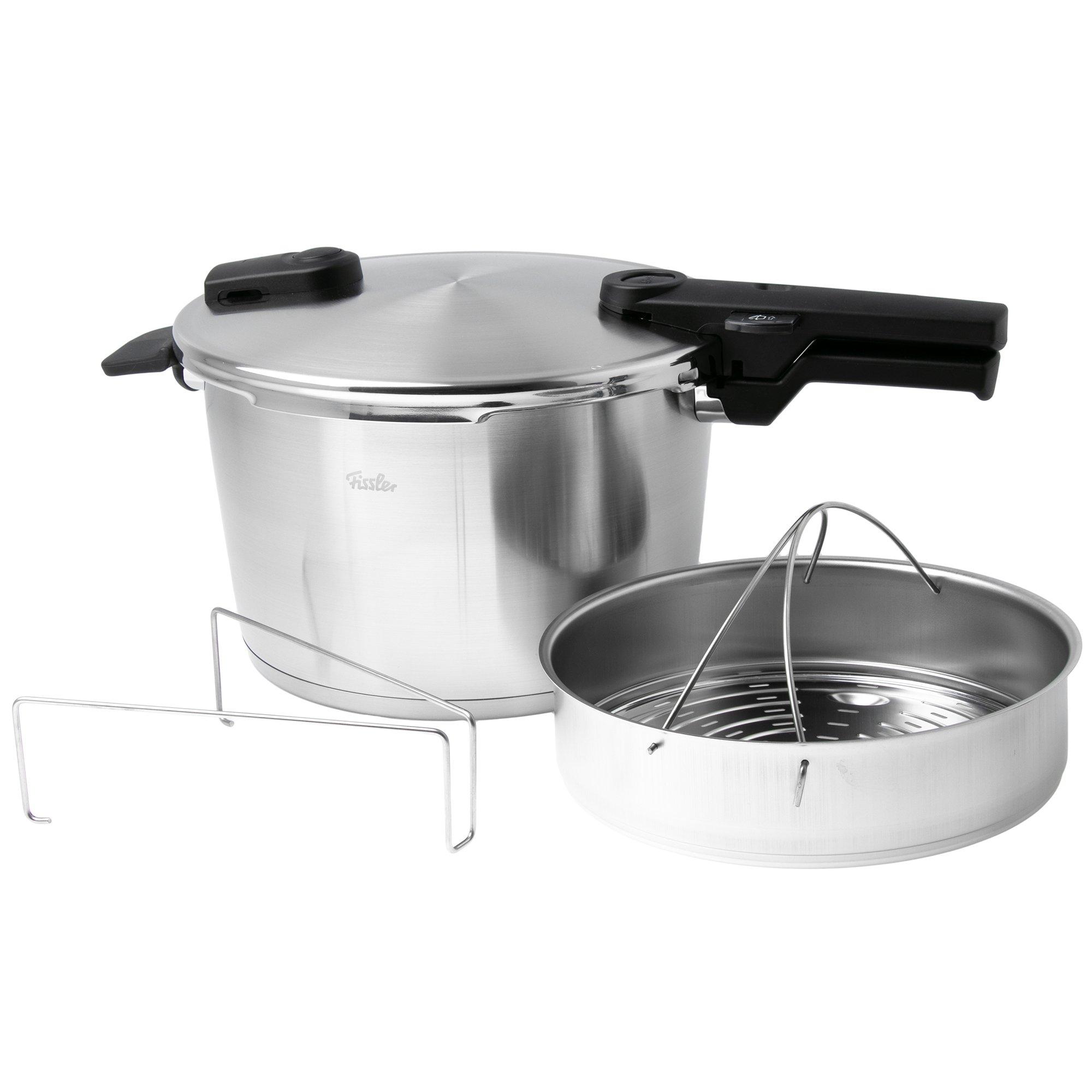 Fissler Vitaquick Premium 602-810-08-070-0 pressure cooker set with steam insert, 26 cm, 8.0 litres