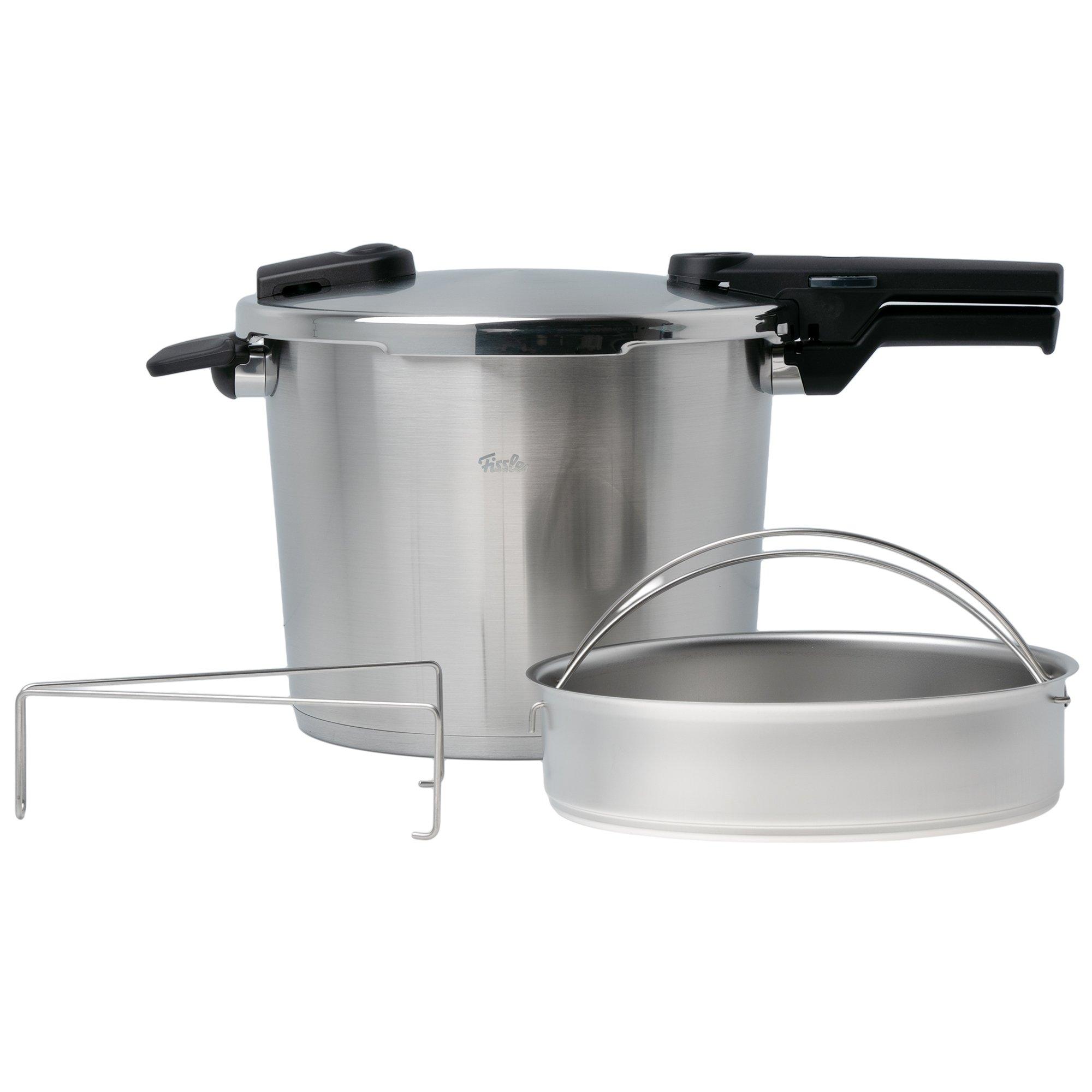 Fissler Vitaquick Premium 602-810-10-070-0 pressure cooker set with steam insert, 26 cm, 10 litres