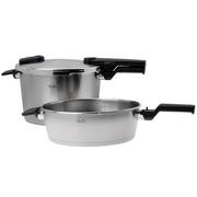 Fissler Vitaquick Premium 602-810-11-000-0, 2-delige snelkookpanset, 26 cm, 4.0 en 8.0 liter