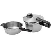 Fissler Vitavit Premium 622-412-11-070, 3-delige snelkookpanset met stoominzet, 4,5 L