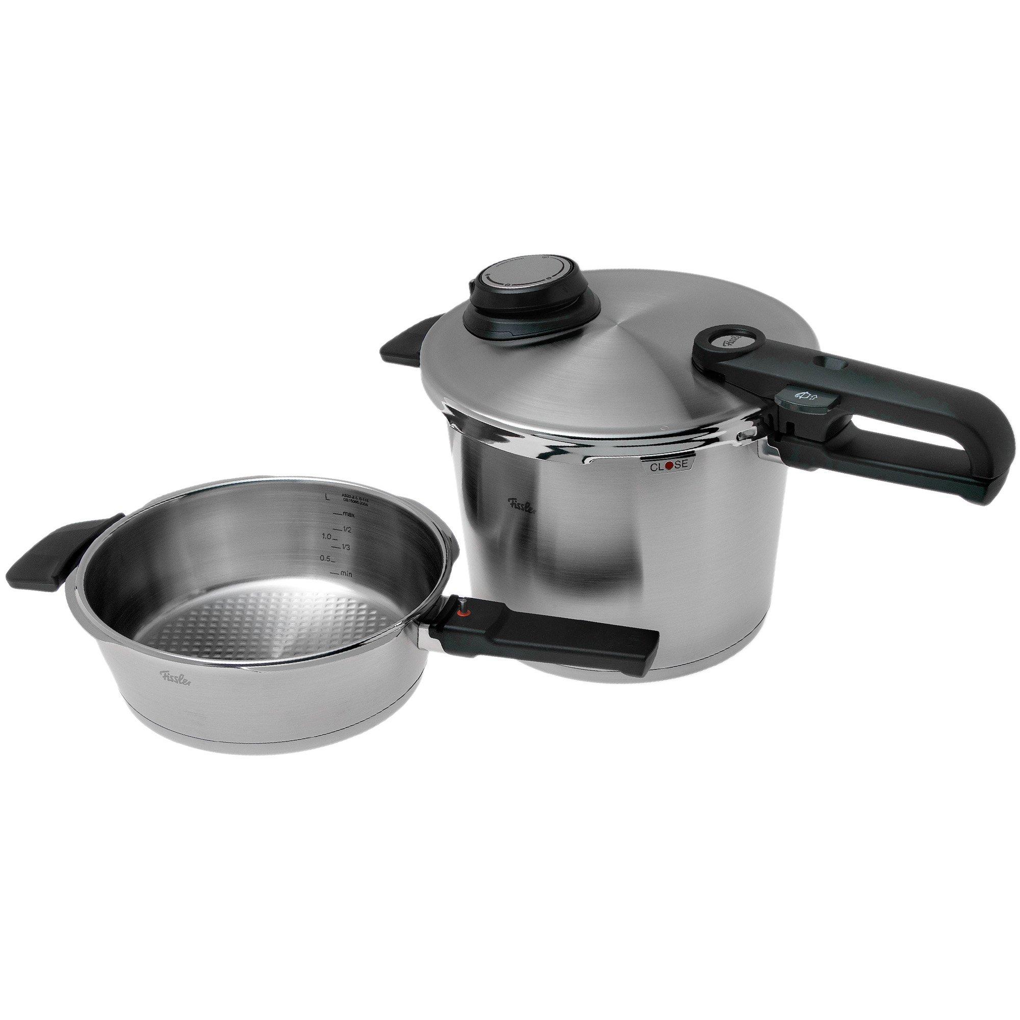 Fissler Vitavit Premium 622-412-12-070, 3-piece pressure cooker set with steam insert