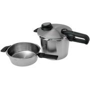 Fissler Vitavit Premium 622-412-12-070, 3-delige snelkookpan set met stoominzet