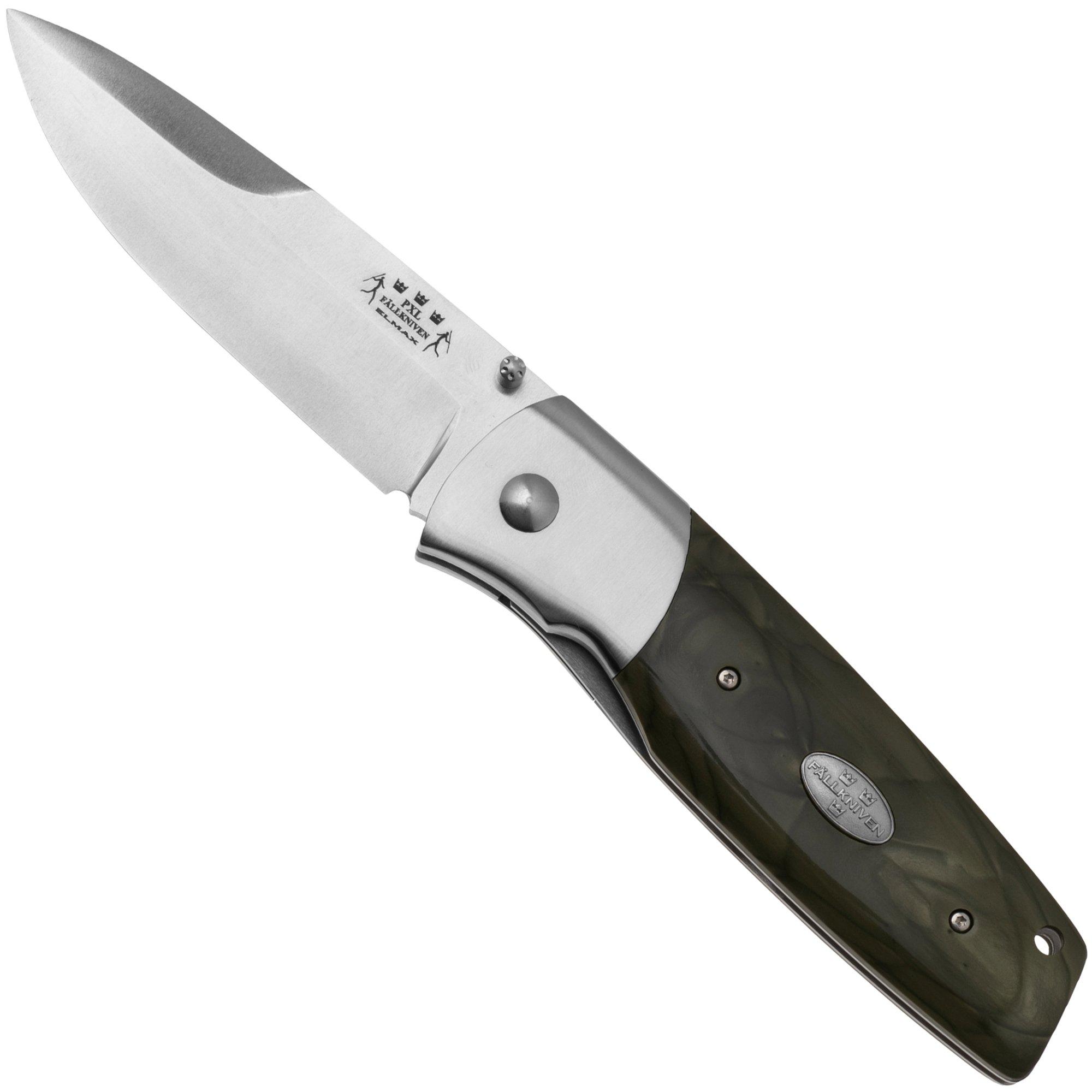 Nóż dżentelmeński Fällkniven PXLtw Juma, Satin Elmax, TAC Woodland