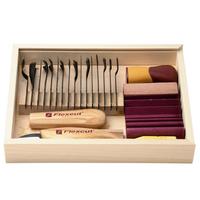 Afbeelding voor Flexcut Deluxe Starter Set 21-Piece SK108, houtsnijset