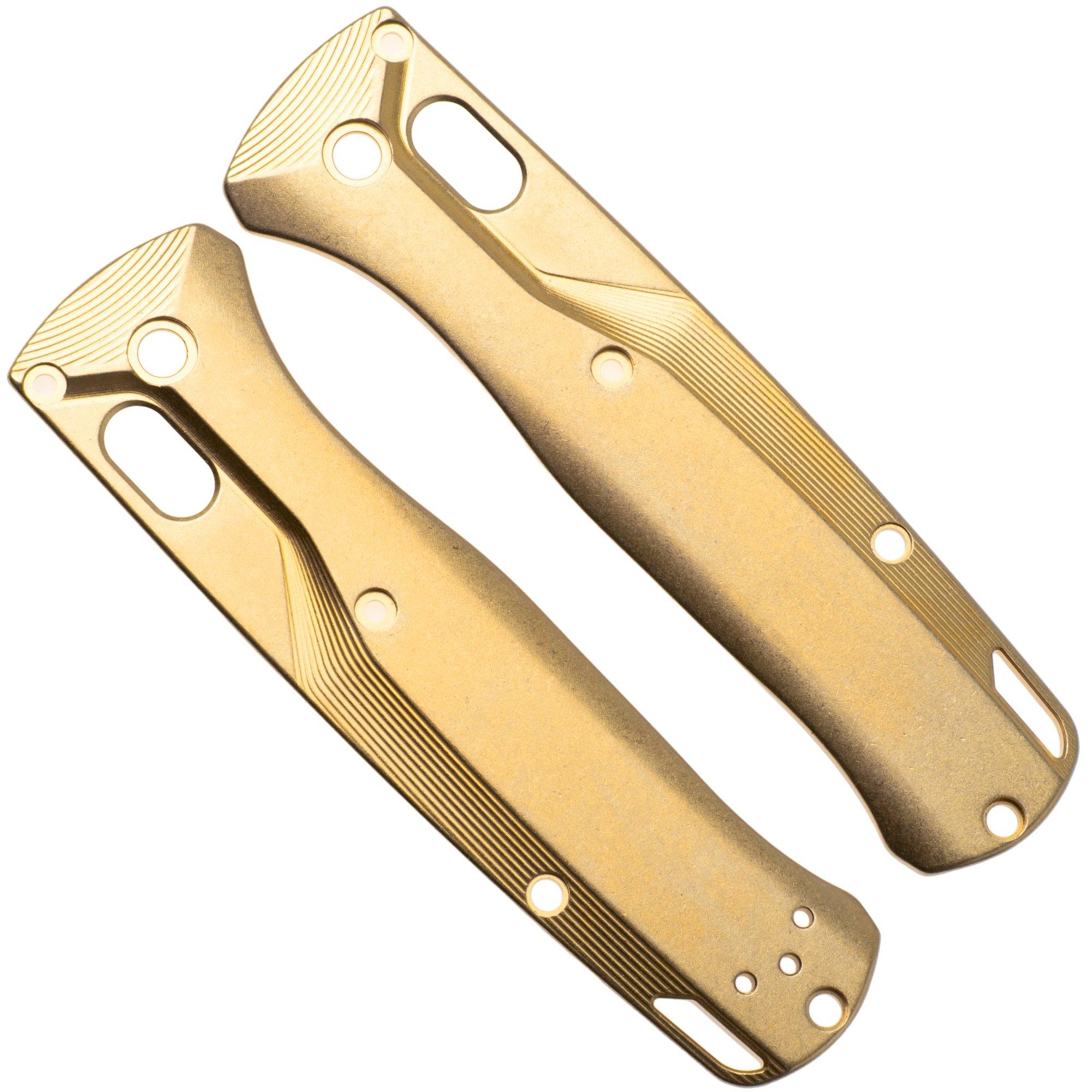 Flytanium Benchmade Bugout Crossfade Scales FLY-0796, Stonewashed Brass, handgreepschalen