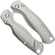 Afbeelding voor Flytanium Spyderco Paramilitary 2 Lotus Scales FLY0799 Stonewashed Titanium, handgreepschalen