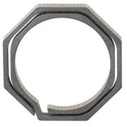 Afbeelding voor Flytanium Octagonal Keyring FLY-0820, Blasted Titanium, sleutelring