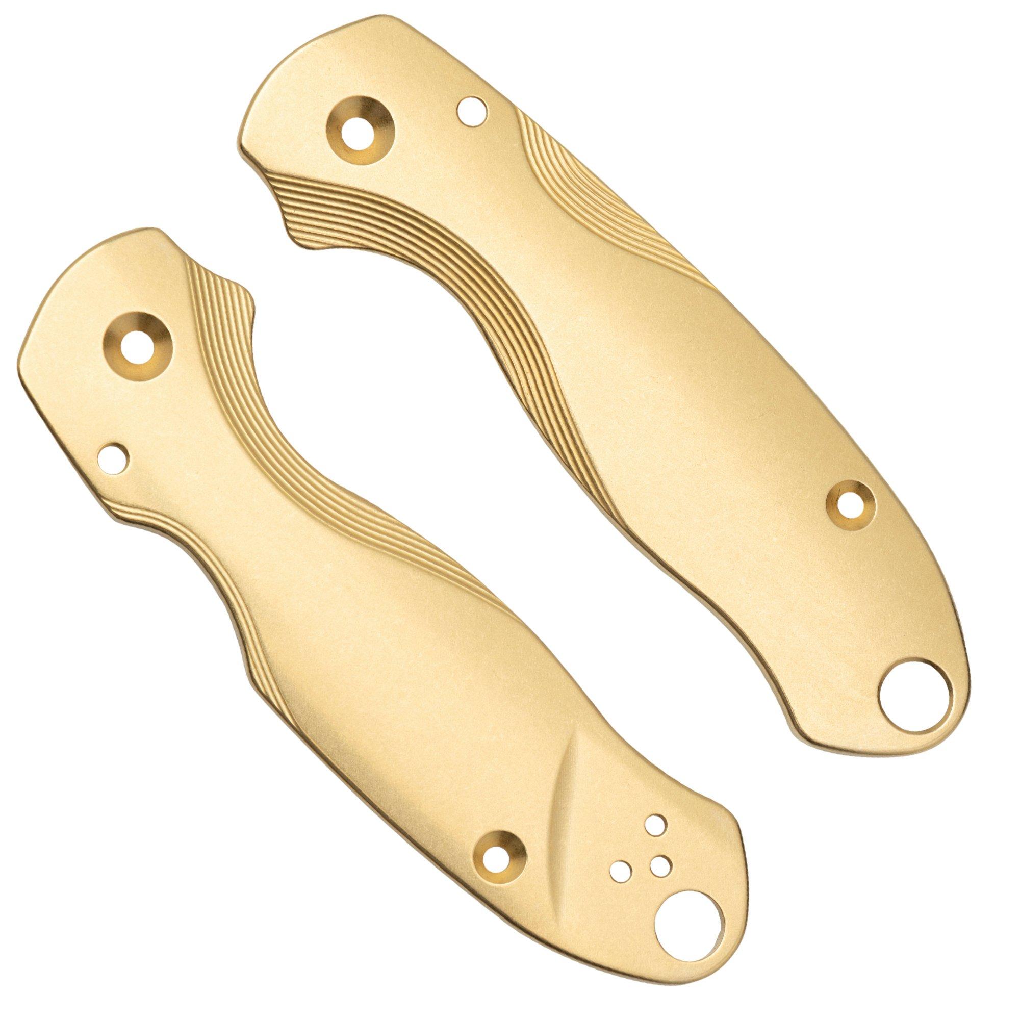 Flytanium Spyderco Para 3 Scales, Lotus Brass