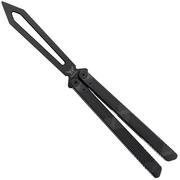 Flytanium Zenith Balisong Trainer 1261GGB Black, Gunmetal Gray Aluminum, faca de borboleta de treino