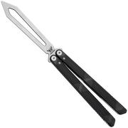 Flytanium Zenith Balisong Trainer 1261GGS Stonewashed, Gunmetal Gray Aluminum, butterfly knife trainer