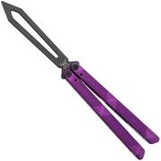 Flytanium Zenith Balisong Trainer 1261NPB Black, Nebula Purple Aluminum, faca de borboleta de treino