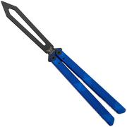 Flytanium Zenith Balisong Trainer 1261SBK Black, Static Blue Aluminum, coltello da allenamento