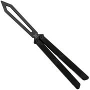 Flytanium Zenith Balisong Trainer 1261VBB Black, Void Black Aluminum, coltello da allenamento