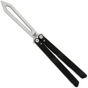 Flytanium Zenith Balisong Trainer 1261VBS Stonewashed, Void Black Aluminum, butterfly knife trainer