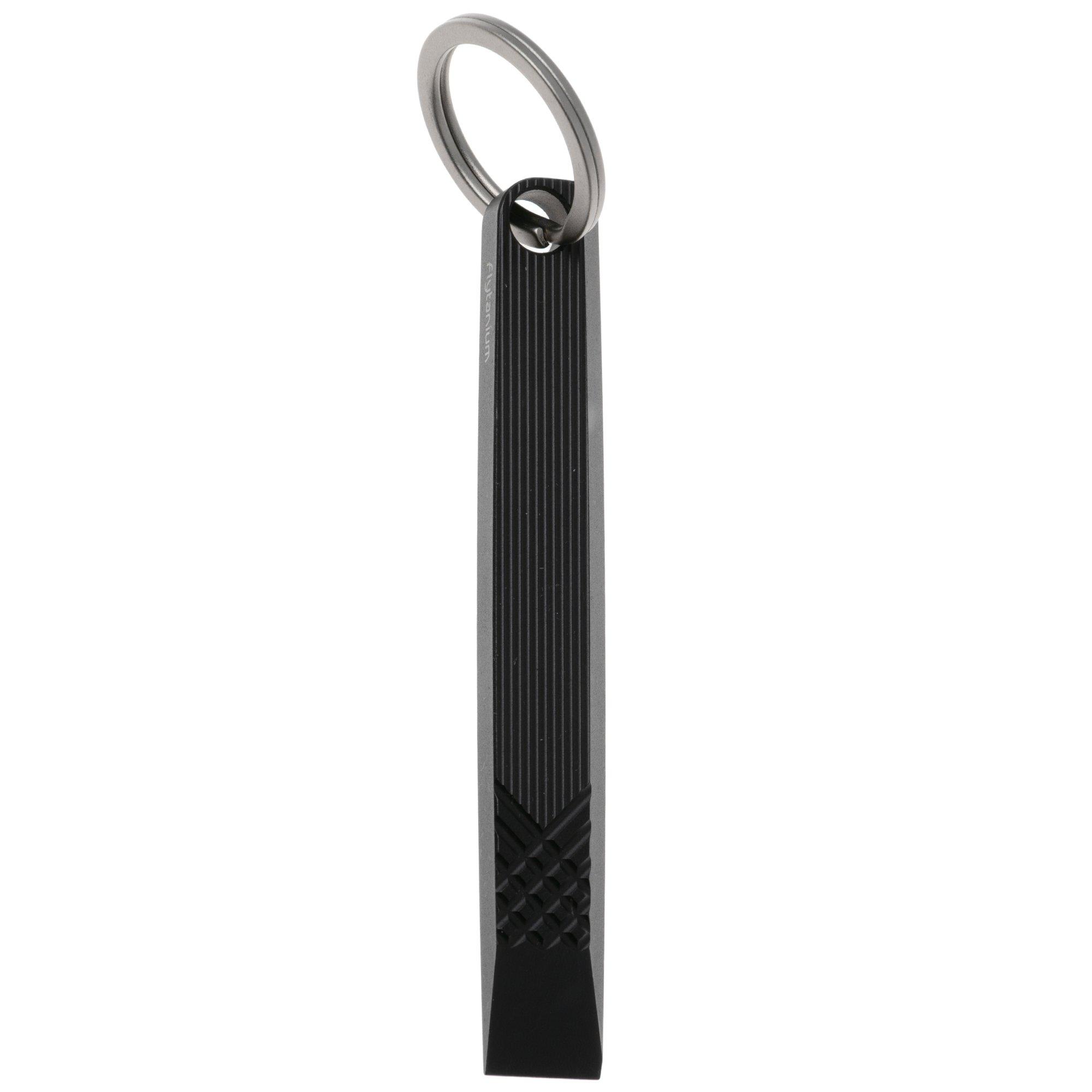 Flytanium Flybar Keychain Prybar FLY-1290B, Black Titanium, Prybar Tool