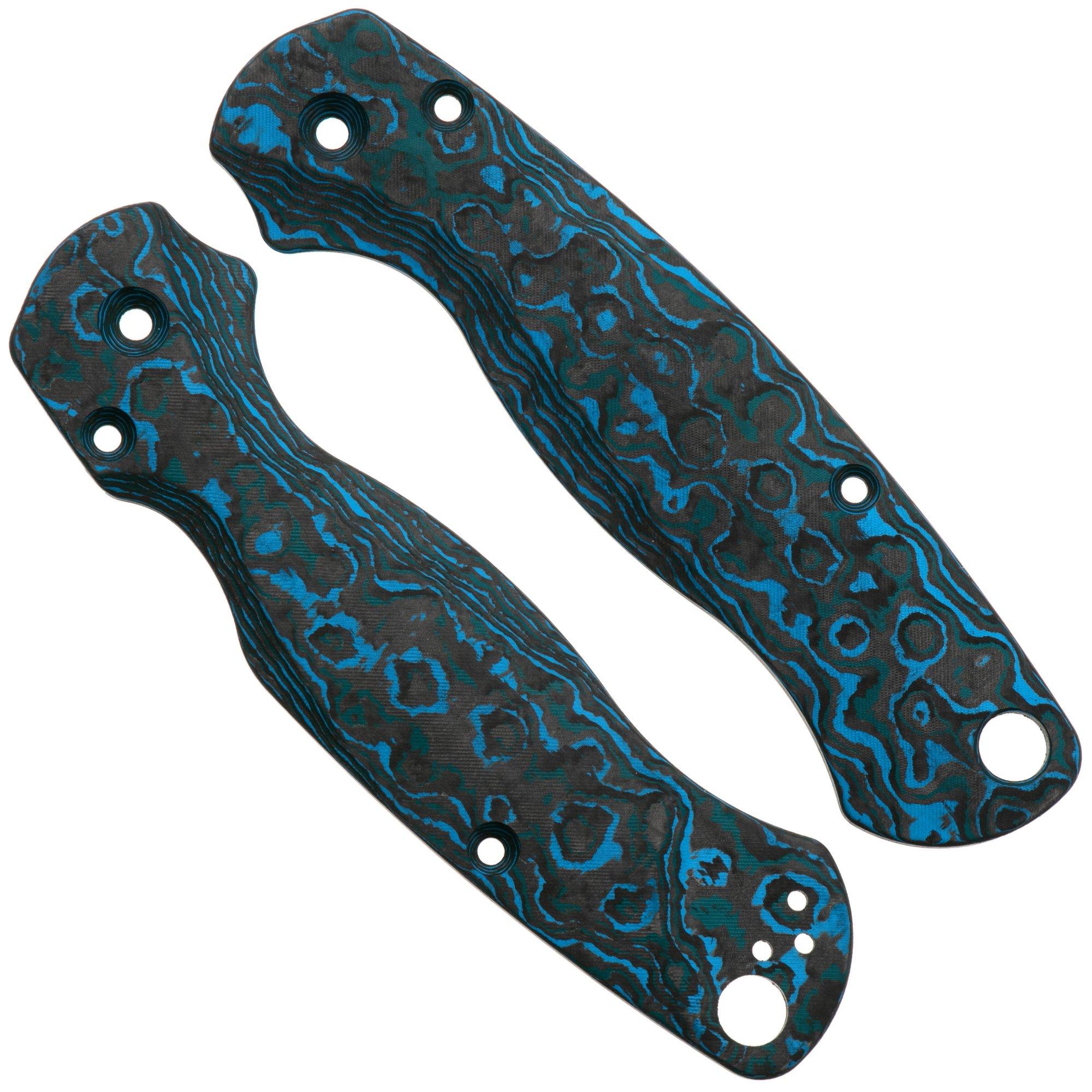 Flytanium Spyderco Paramilitary 2 Lotus Scales FLY1360AS Arctic Storm Carbon Fiber, handle scales