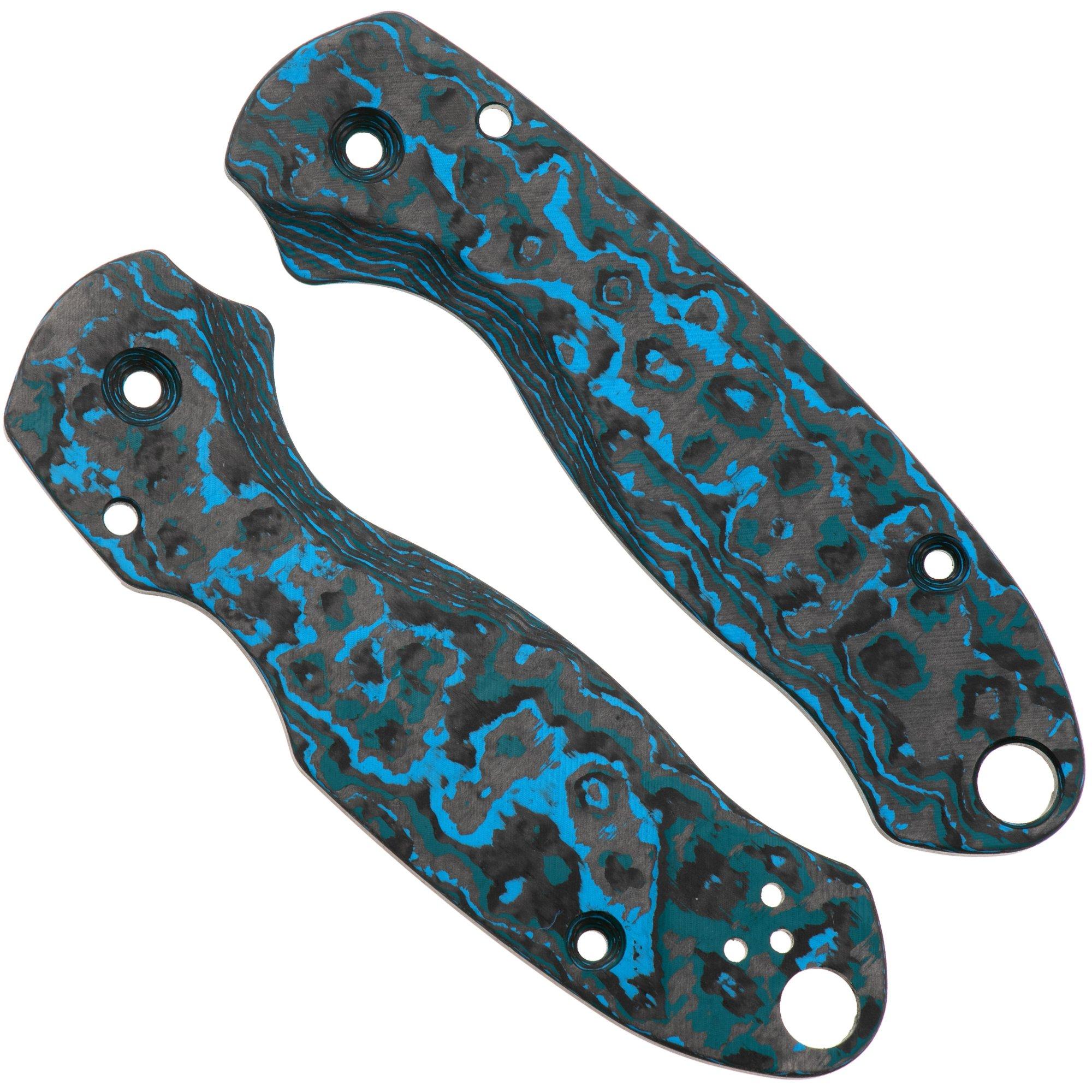 Flytanium Spyderco Para 3 Lotus Scales FLY1361AS Arctic Storm Carbon Fiber, handle scales
