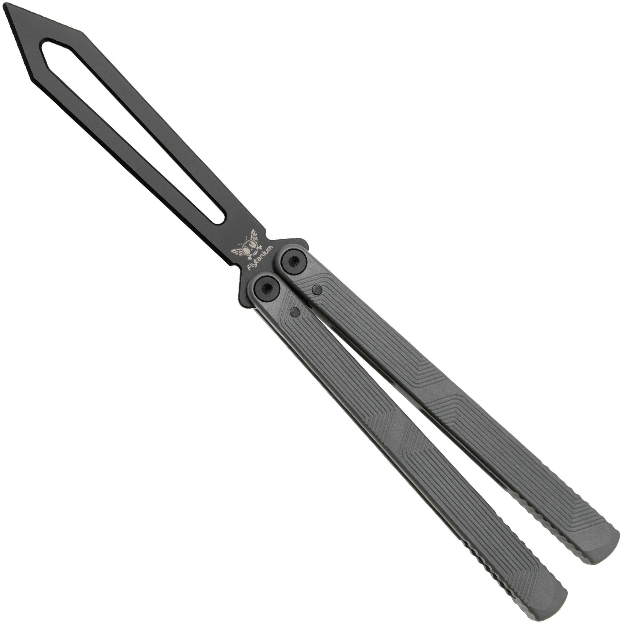 Nóż motylkowy treningowy Flytanium Zenith Trainer 2.0 1385GGB Black, Gunmetal Gray Aluminum