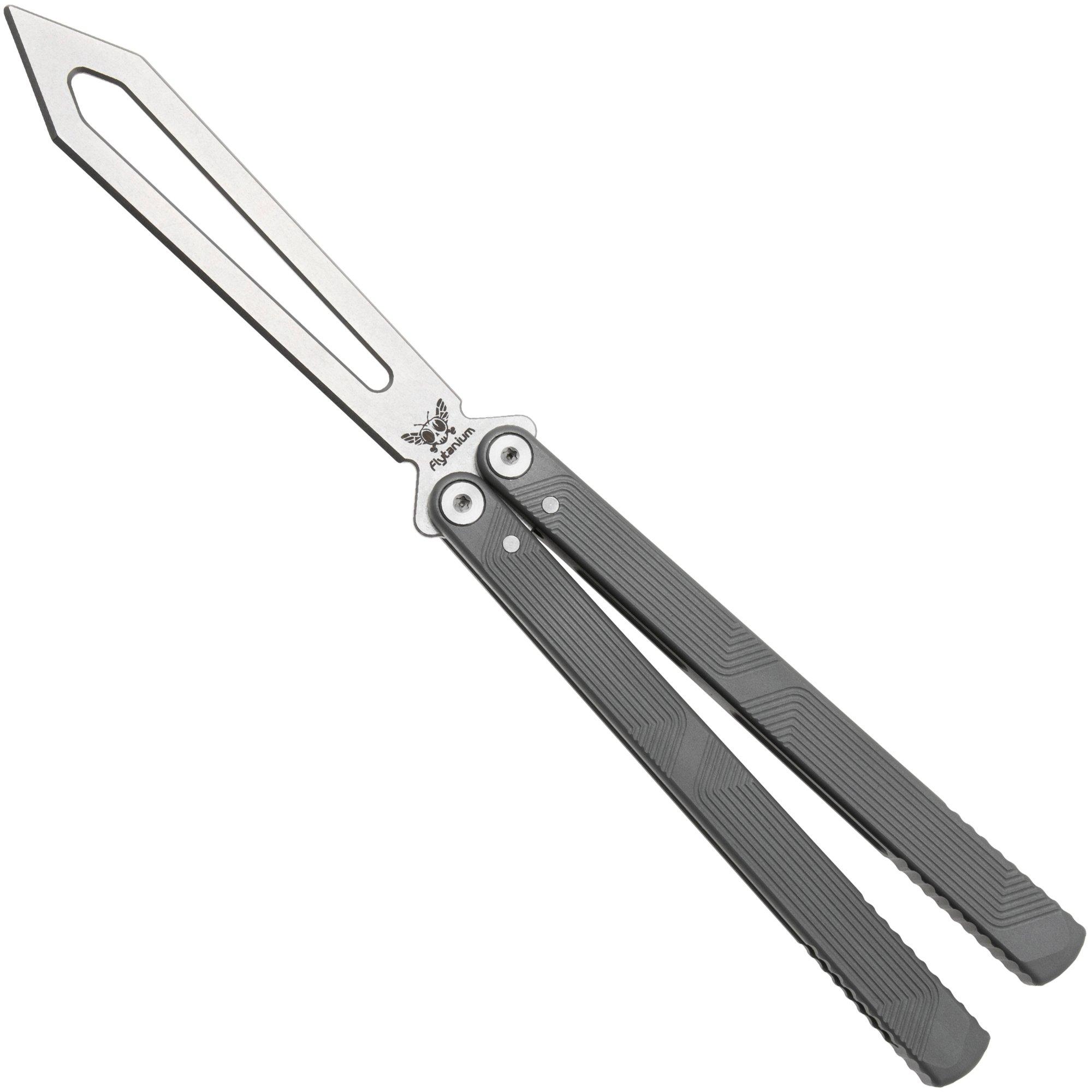 Nóż motylkowy treningowy Flytanium Zenith Trainer 2.0 1385GGS Stonewash, Gunmetal Gray Aluminum