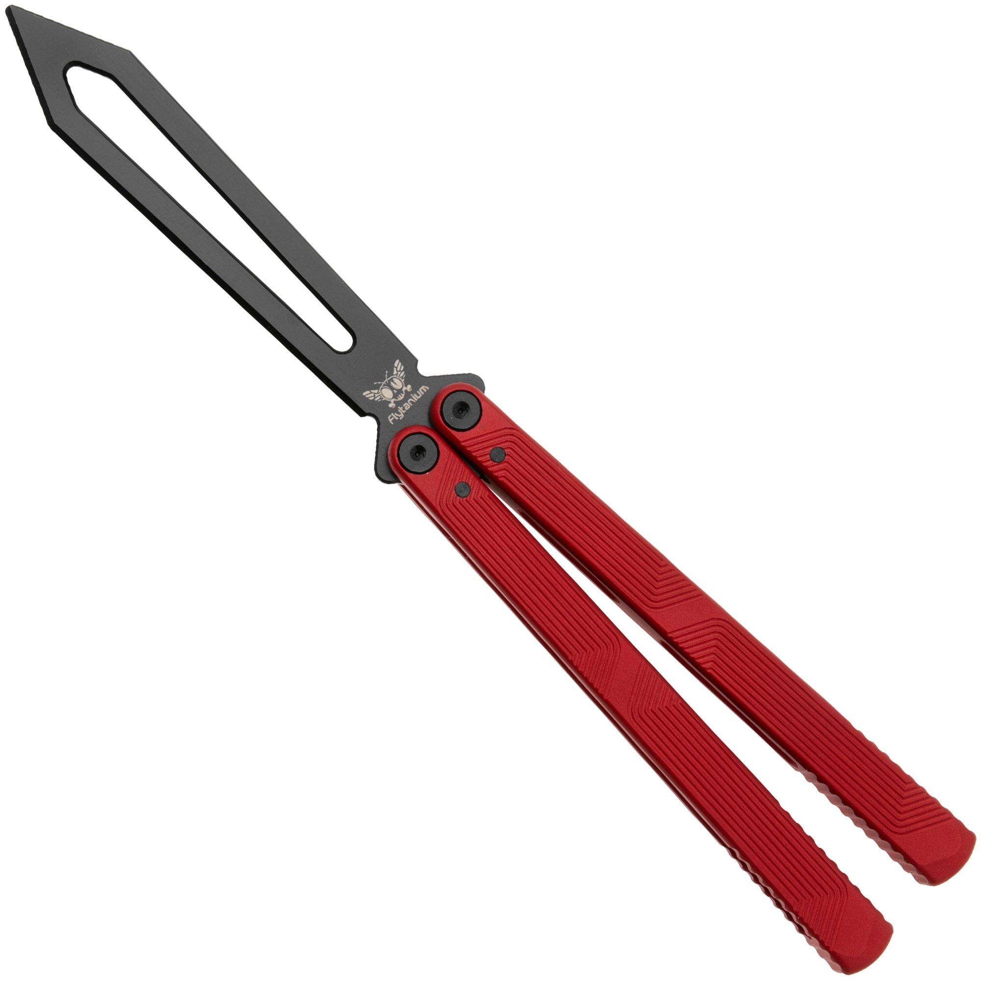Nóż motylkowy treningowy Flytanium Zenith Trainer 2.0 1385LRB Black, Lava Red Aluminum
