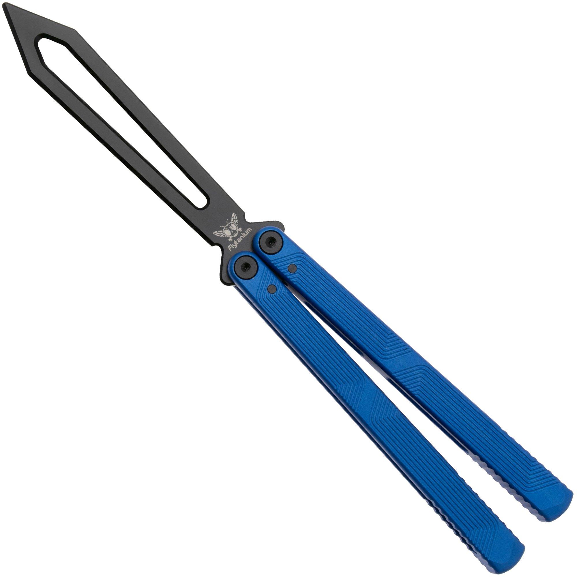 Nóż motylkowy treningowy Flytanium Zenith Trainer 2.0 1385SBB Black, Static Blue Aluminum