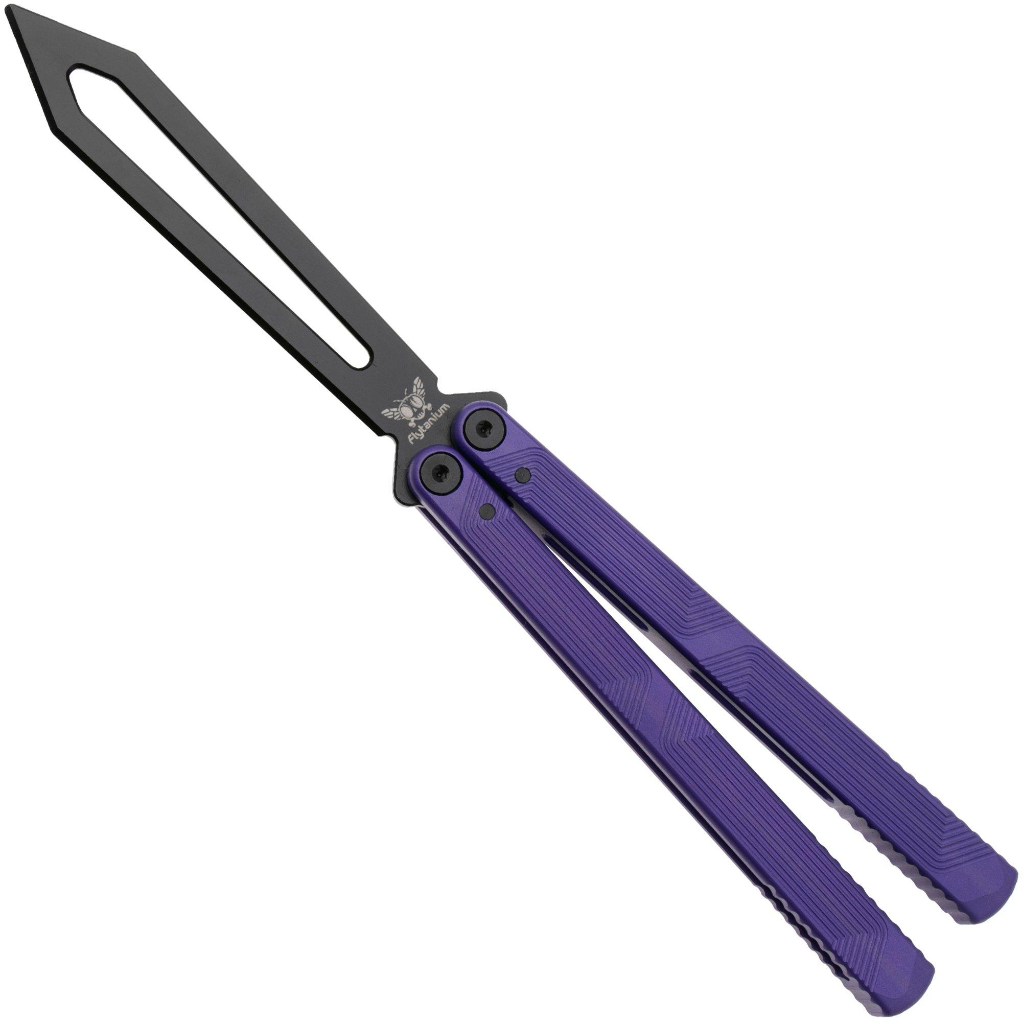 Nóż motylkowy treningowy Flytanium Zenith Trainer 2.0 1385UVB Black, Ultra Violet Aluminum