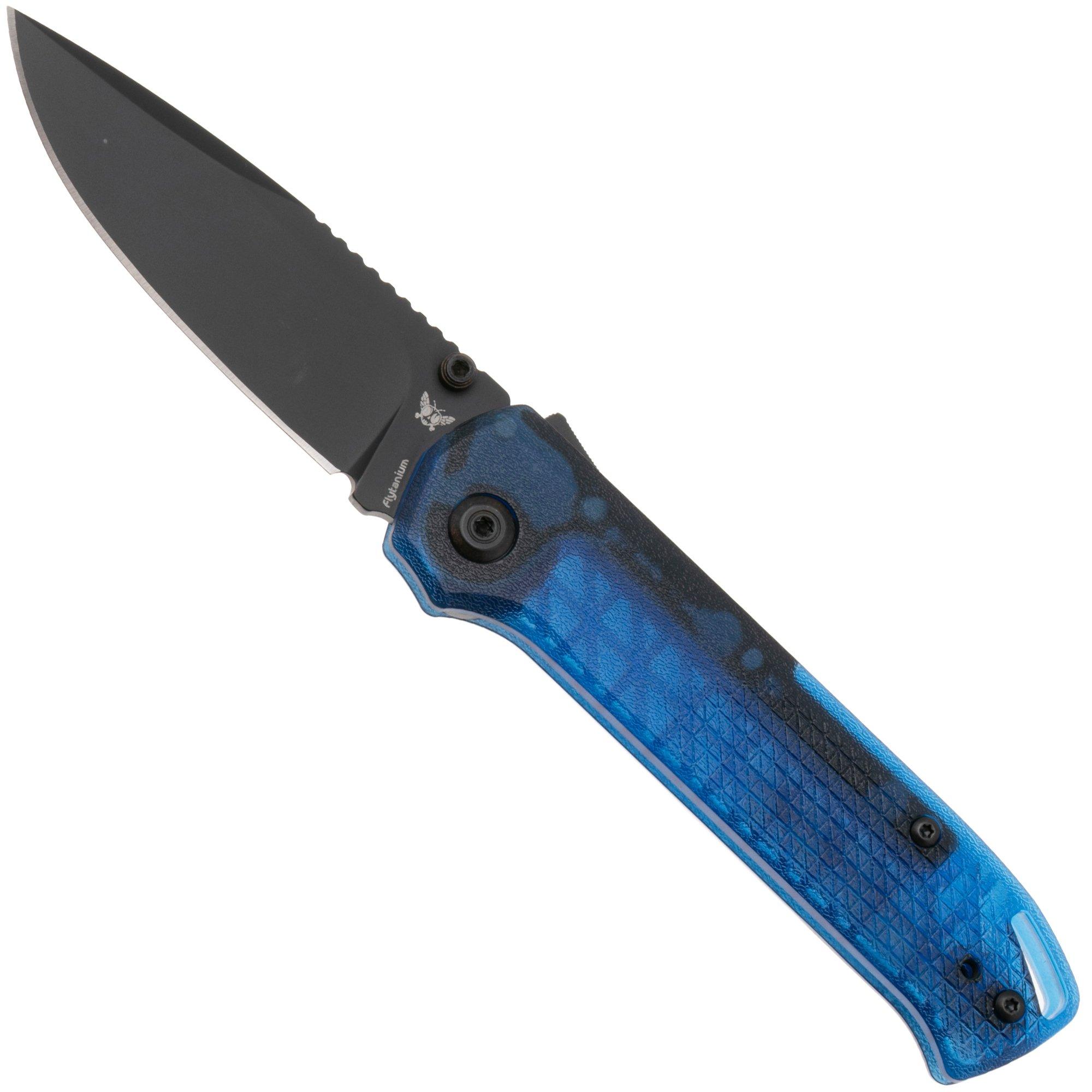 Flytanium Arcade Lite FLY-1395BB, DLC AUS-10A, Blue Polycarbonate, pocket knife