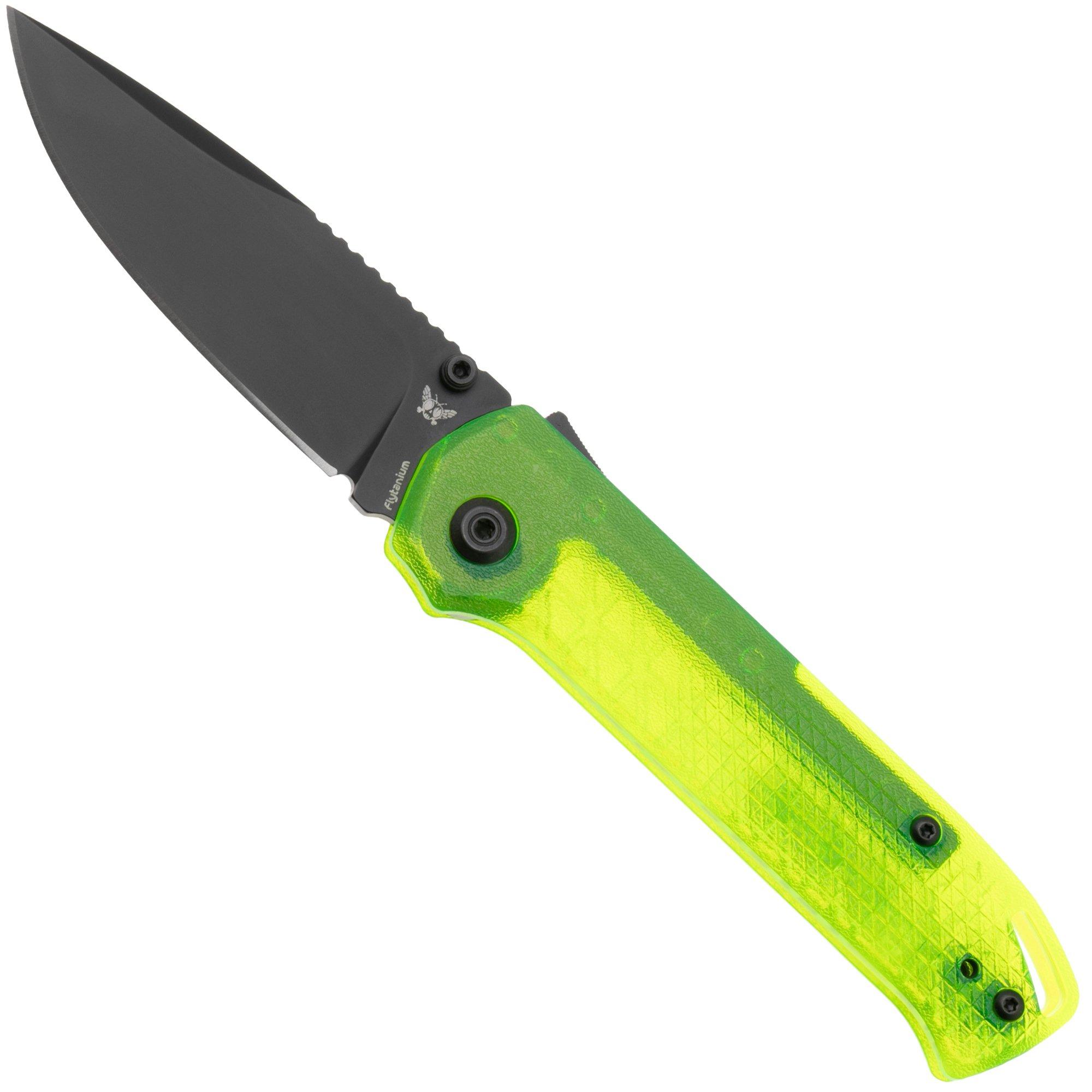 Flytanium Arcade Lite FLY-1395GB, DLC AUS-10A, Green Polycarbonate, pocket knife