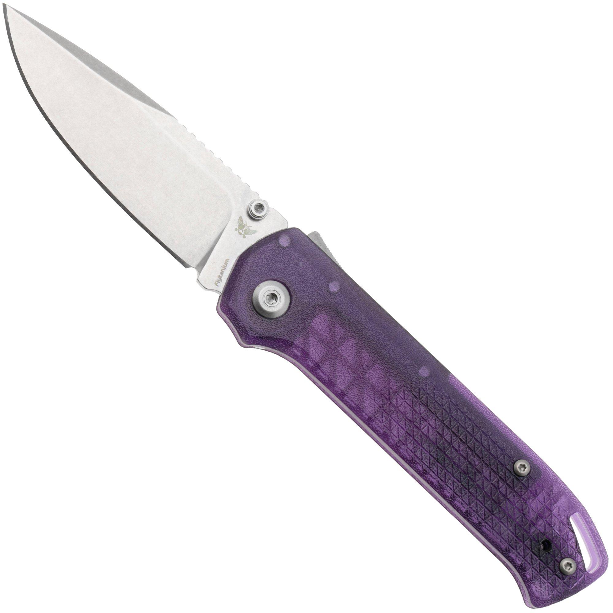 Flytanium Arcade Lite FLY-1395PS, Stonewashed AUS-10A, Purple Polycarbonate, pocket knife