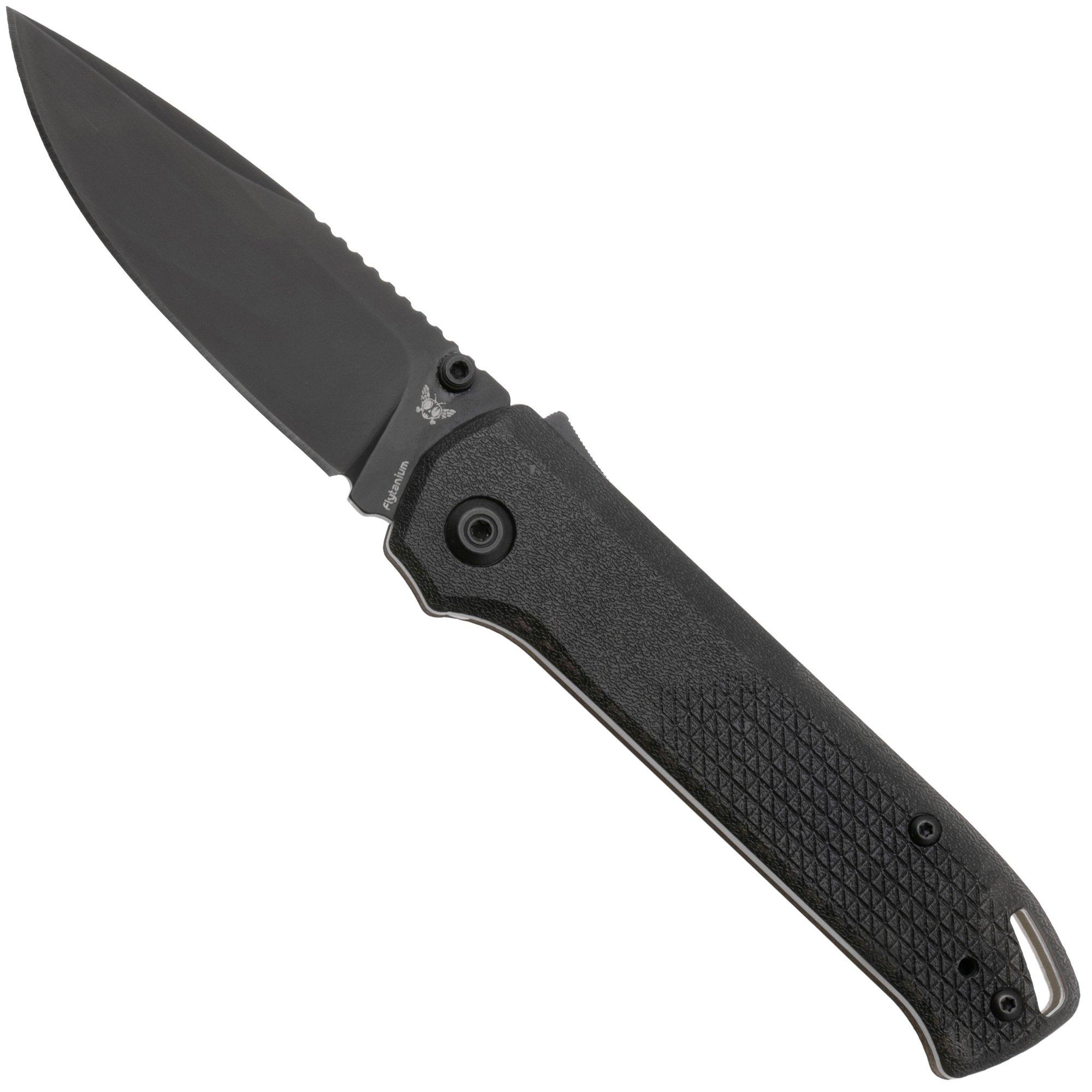 Flytanium Arcade Lite FLY-1395SB, DLC AUS-10A, Black Polycarbonate, pocket knife