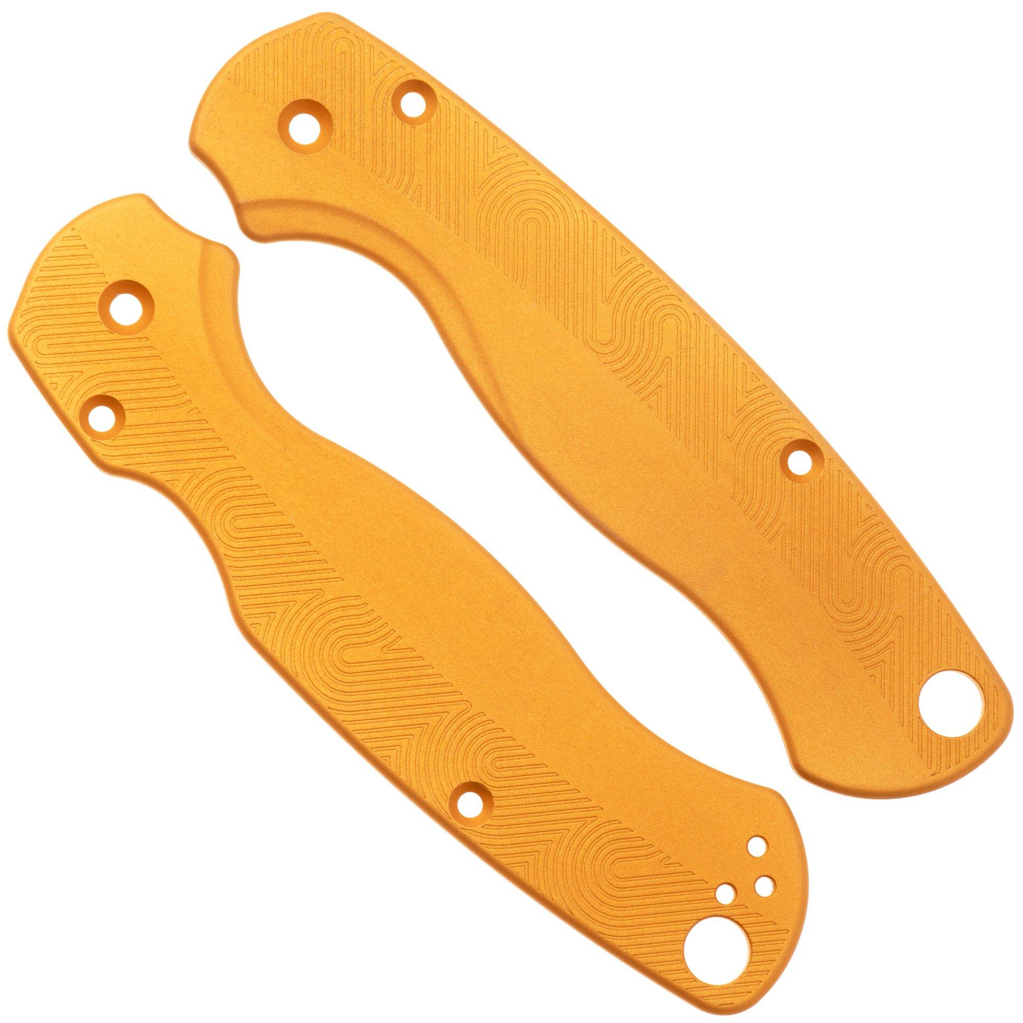 Flytanium Spyderco Paramilitary 2 Loop Scales FLY-1406GN, Gold Nugget Aluminum, handgreepschalen