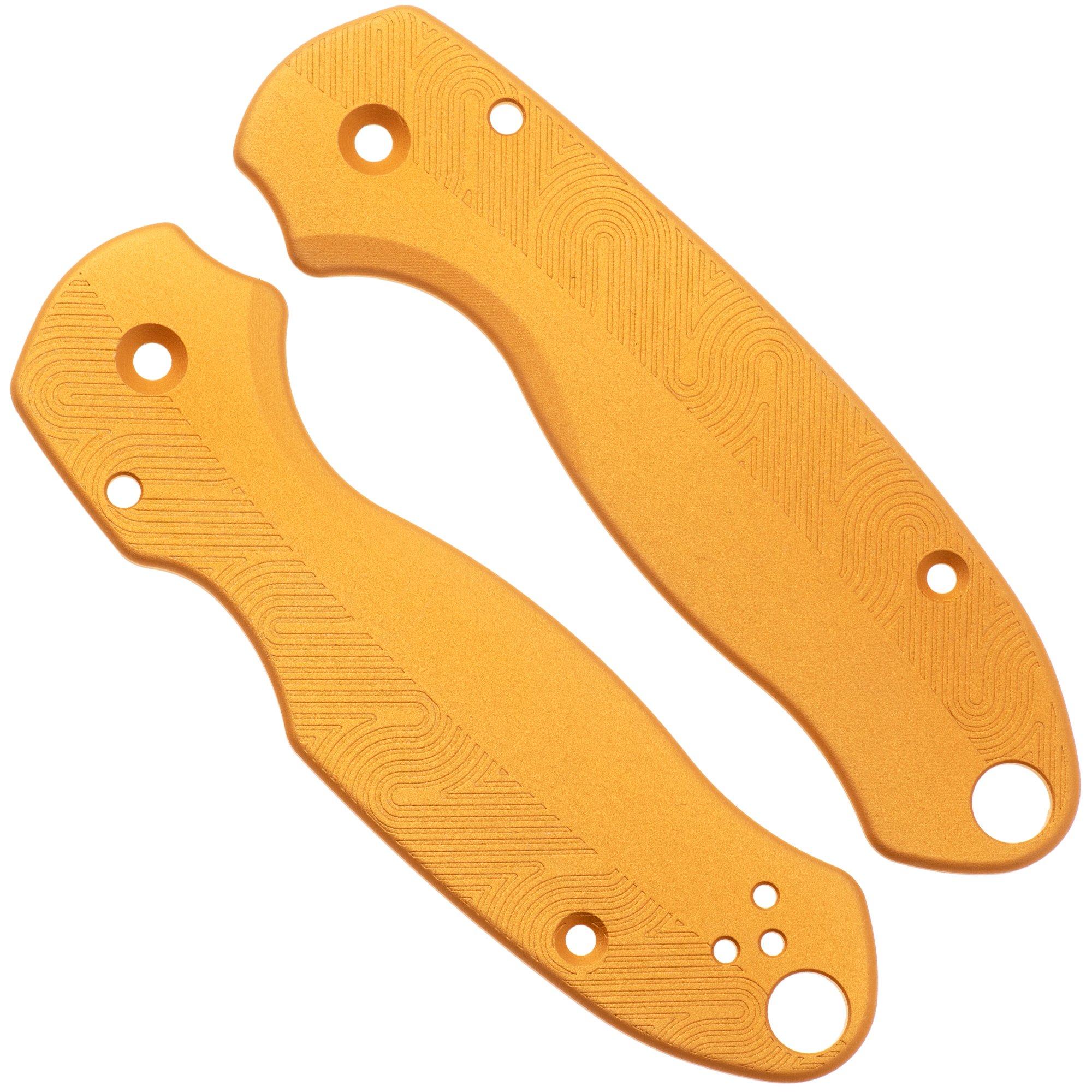 Flytanium Spyderco Para 3 Loop Scales FLY-1407GN, Gold Nugget Aluminum, handgreepschalen