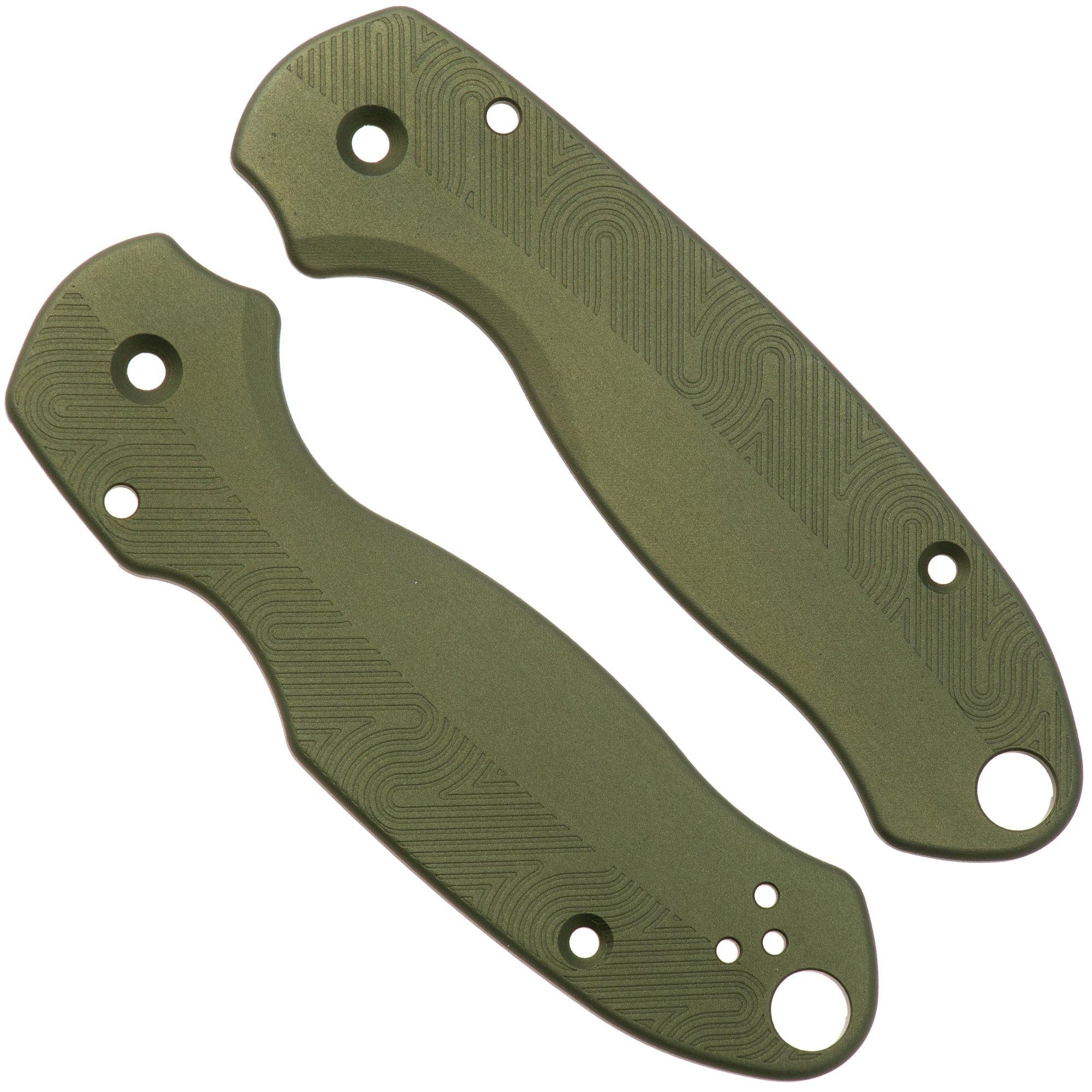 Flytanium Spyderco Para 3 Loop Scales FLY-1407OD, Olive Drab Aluminum, handgreepschalen