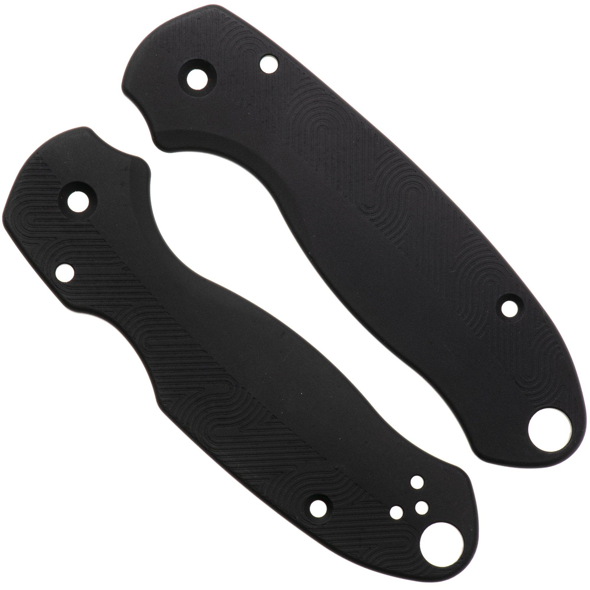 Flytanium Spyderco Para 3 Loop Scales FLY-1407VB, Void Black Aluminum, handle scales