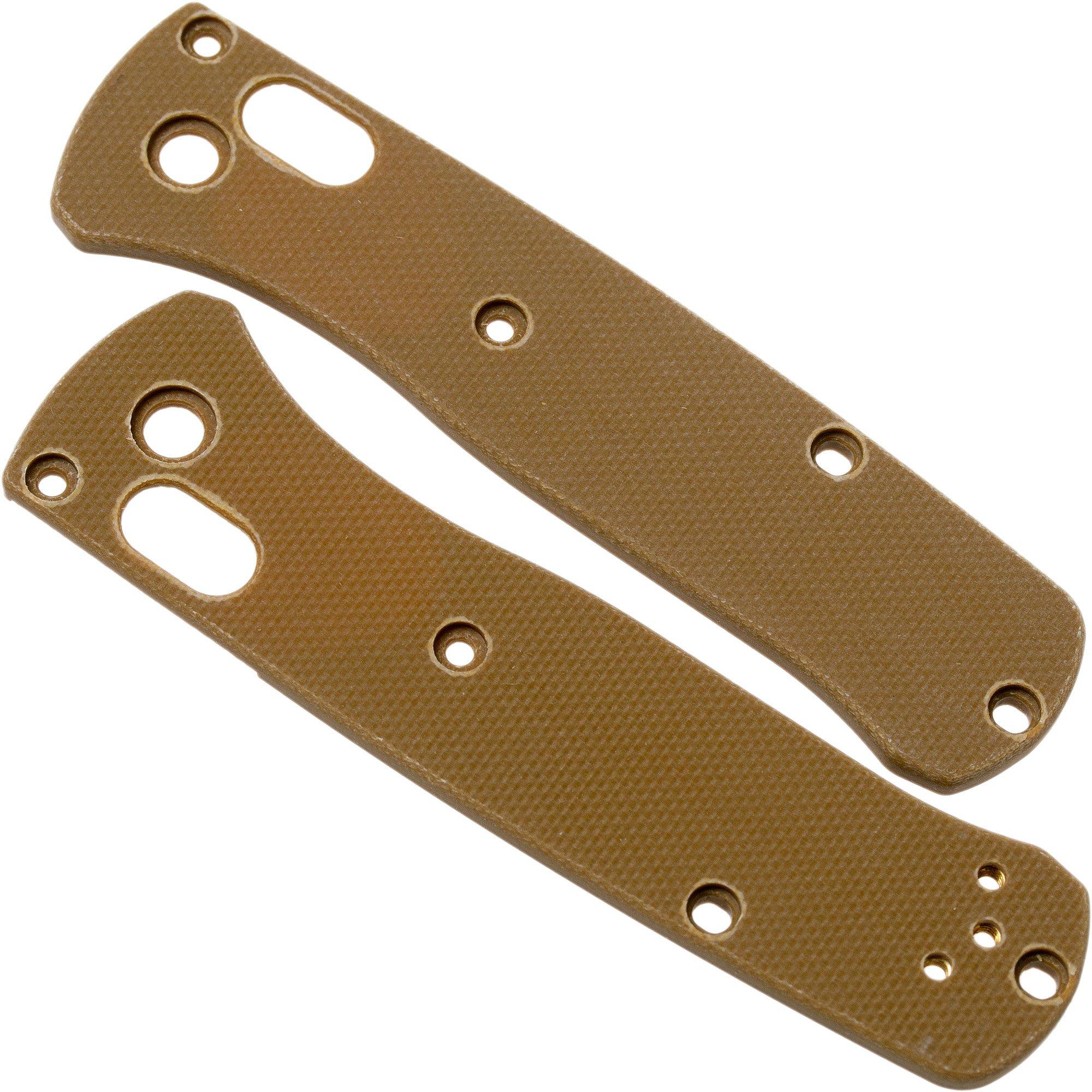 Flytanium Benchmade Mini-Bugout Scales, guancette Tan G10