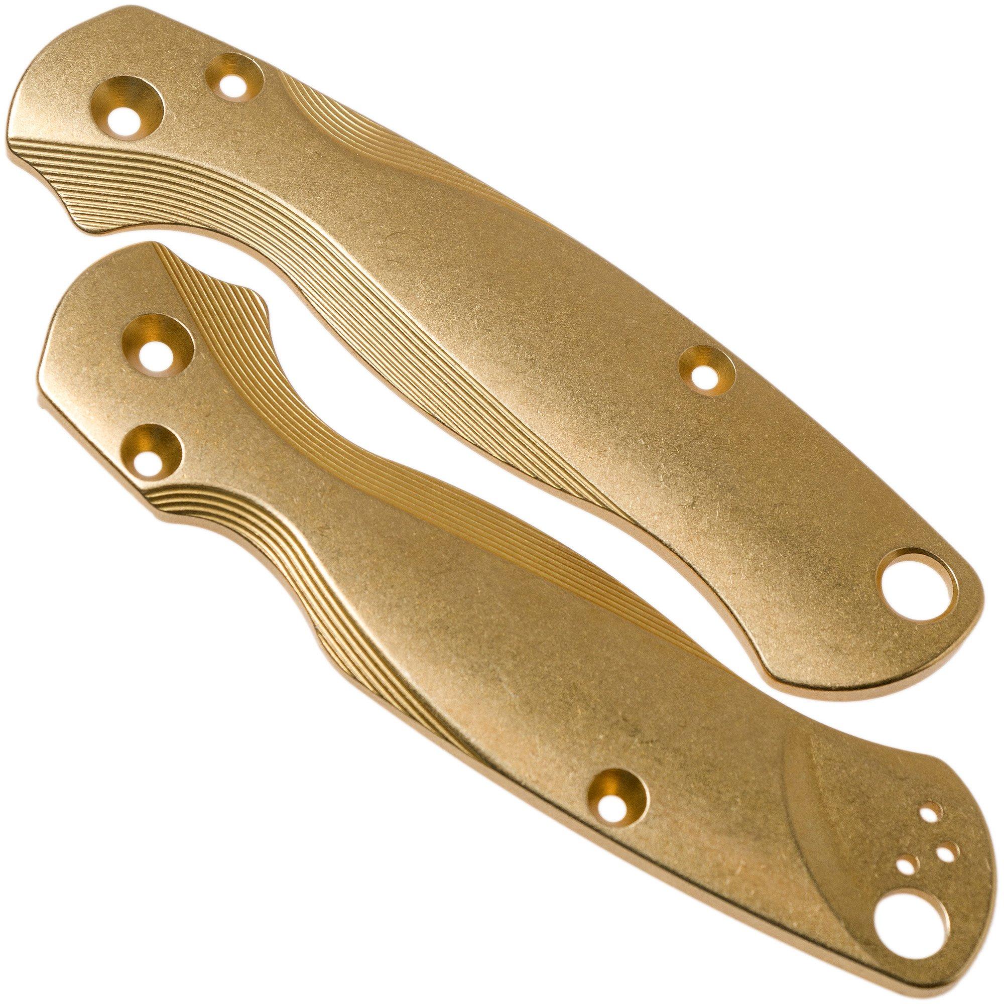 Okładziny Flytanium Spyderco Paramilitary 2 Lotus Scales, mosiądz