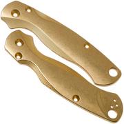 Flytanium Spyderco Paramilitary 2 Lotus Scales, brass 