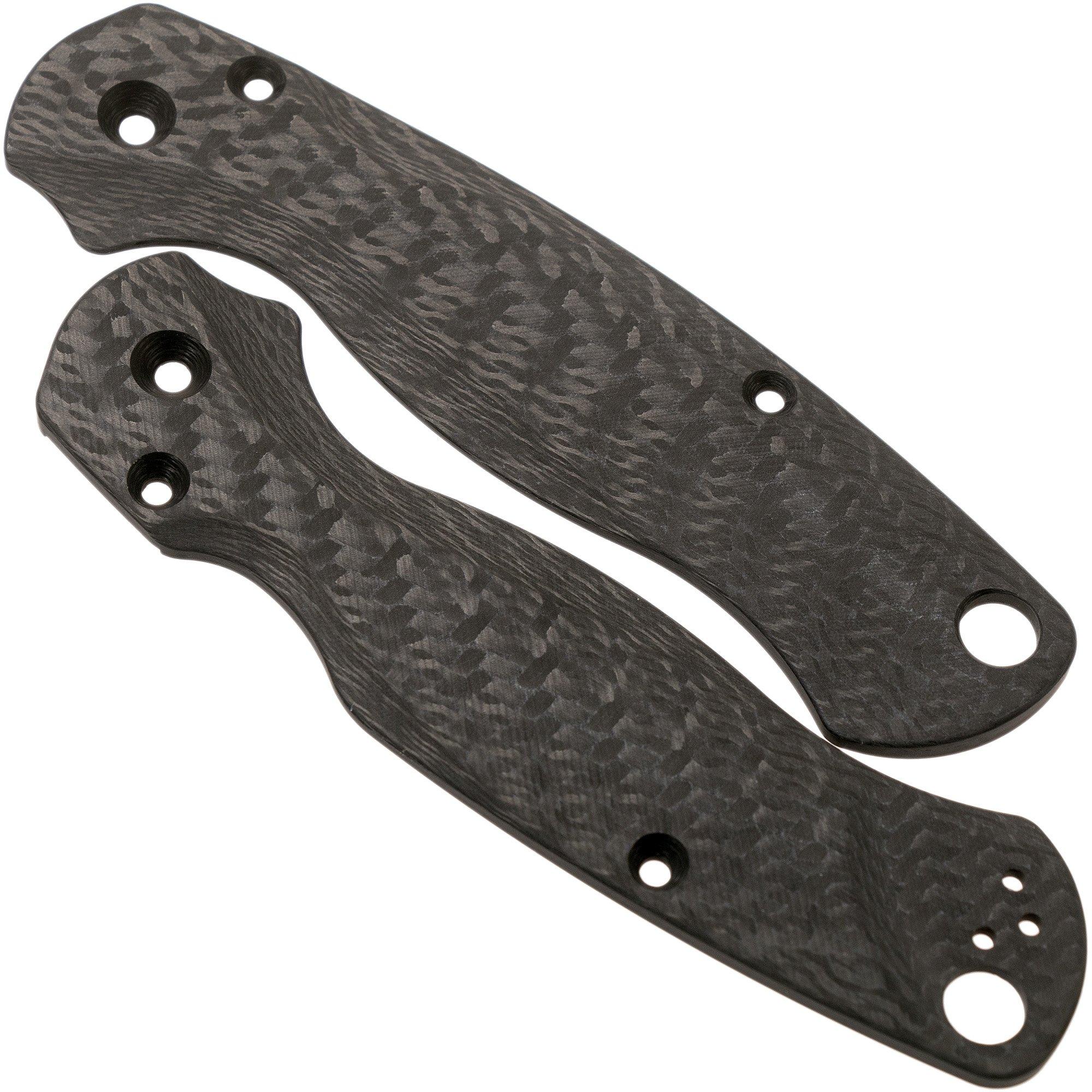 Flytanium Spyderco Paramilitary 2 Lotus Scales, weave carbonfiber, Griffschalen