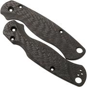 Flytanium Spyderco Paramilitary 2 Lotus Scales, weave carbonfiber, Griffschalen
