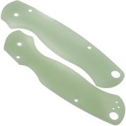 Flytanium Spyderco Paramilitary 2 Lotus Scales, Natural Jade G10