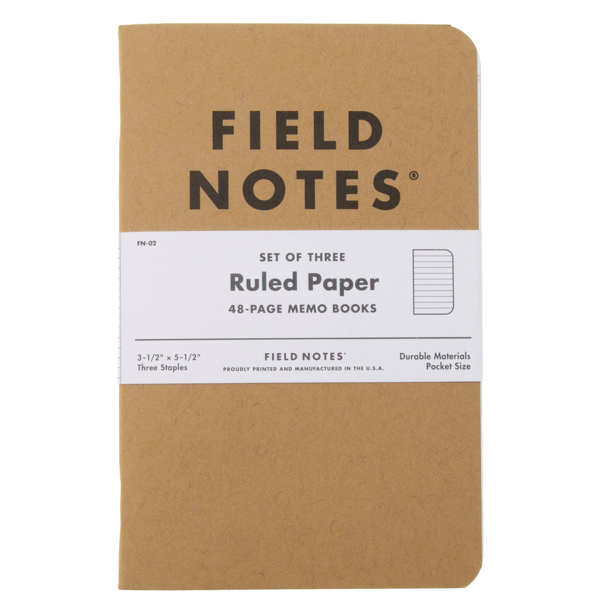 Field Notes Original Kraft FN-02 Ruled 3-Pack, notitieboekjes